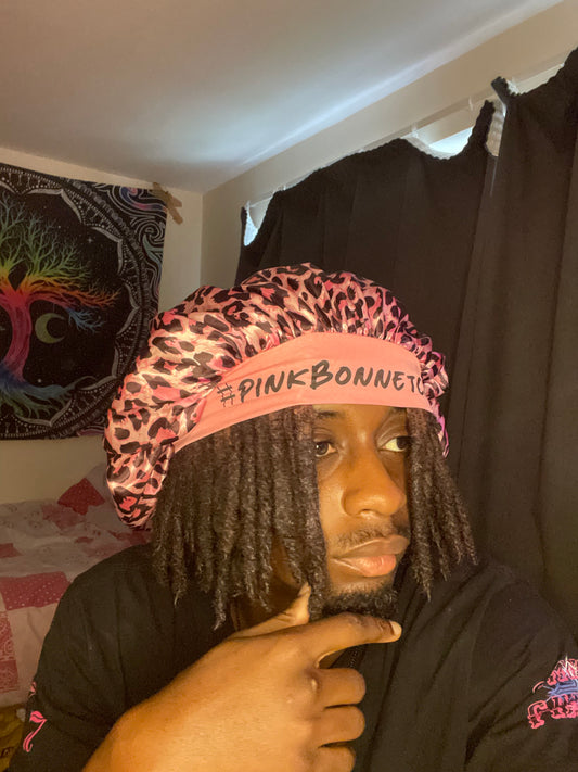 Rosé Leopard Night Bonnet